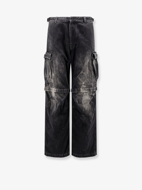 Cargo Black Denim Trousers Cotton