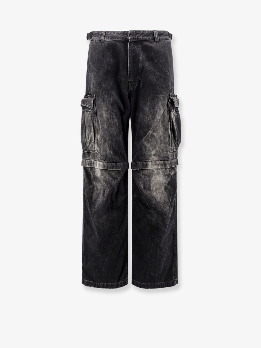 Cargo Black Denim Trousers Cotton