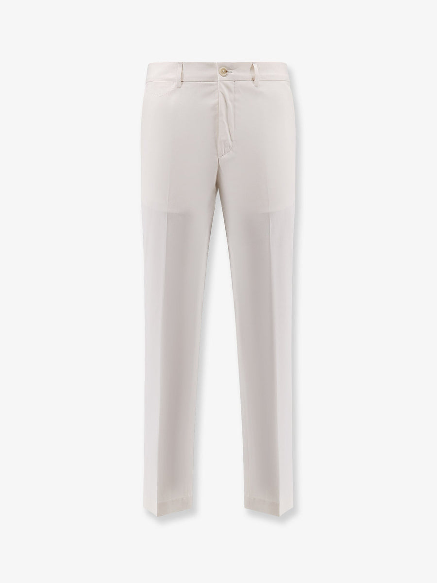 Trousers Cotton-Silk Blend White