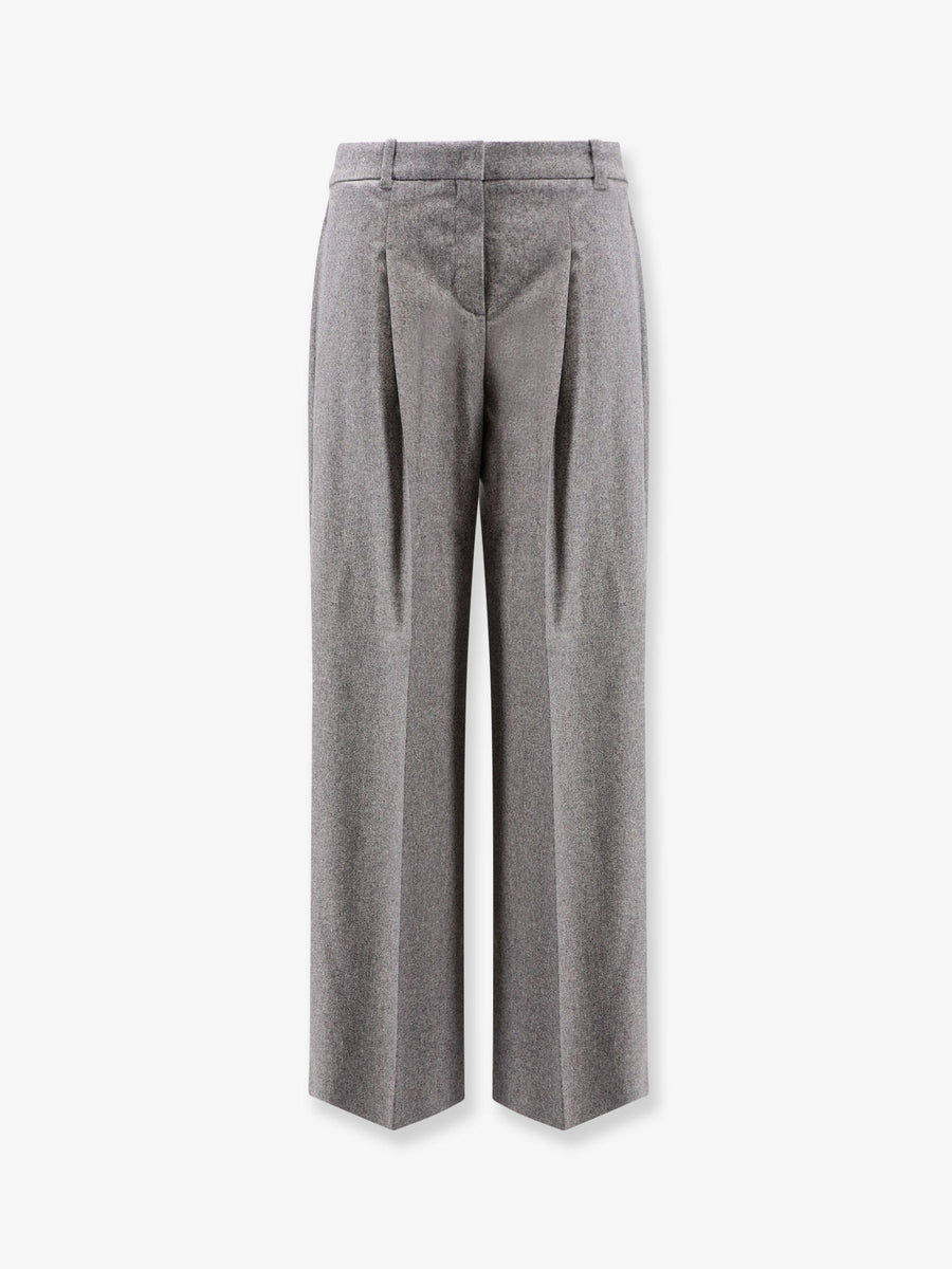 Trousers Melange Wool Blend Grey
