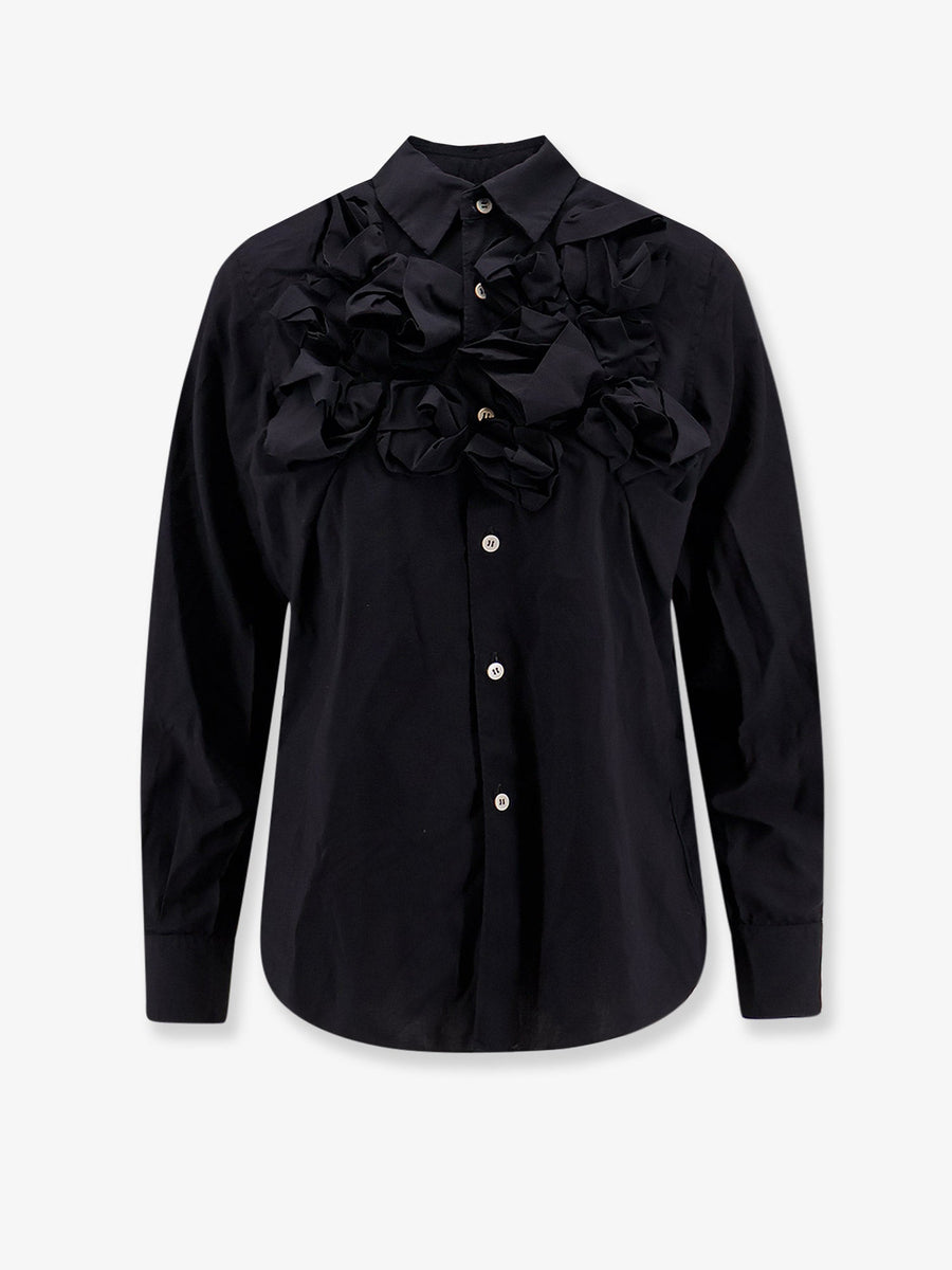 Ruffles Shirt Black Polyester