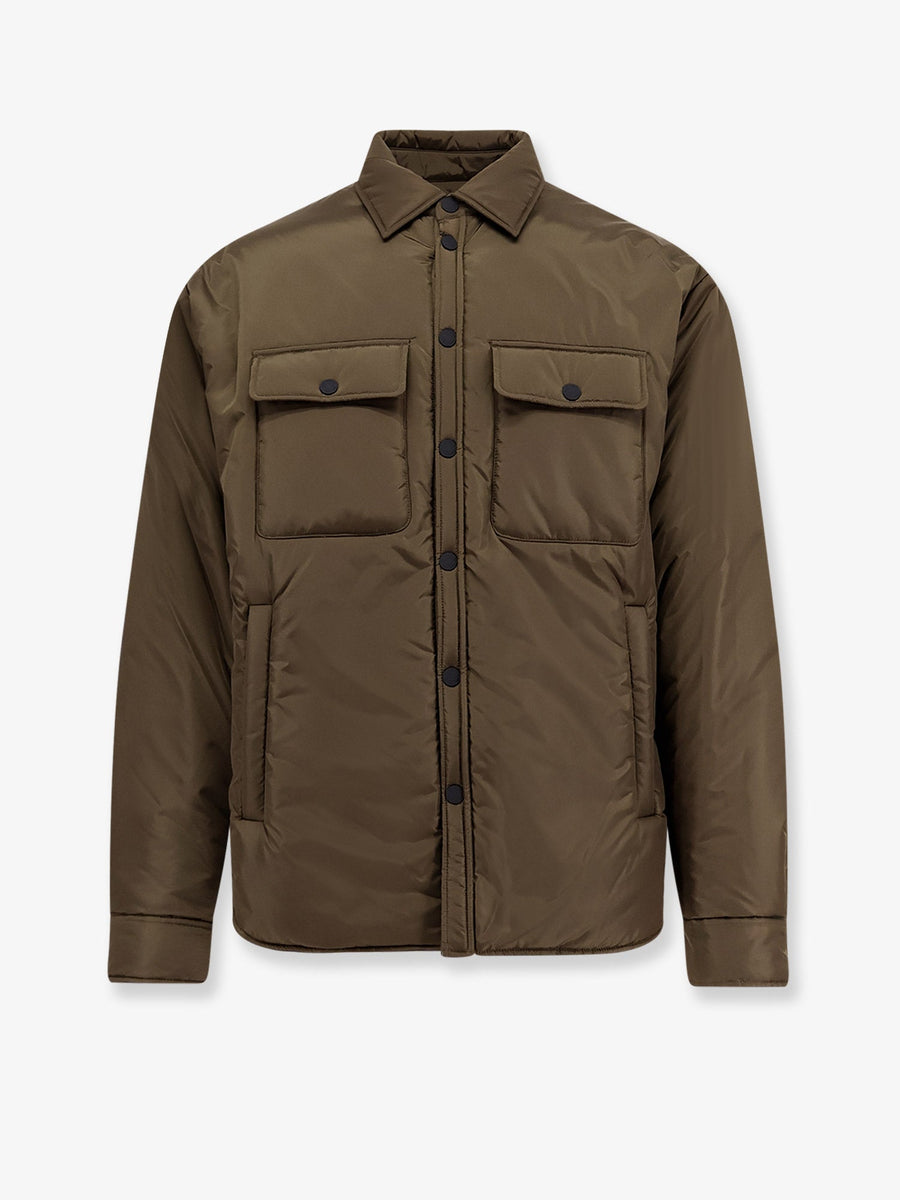 Padded Nylon Shirt-Jacket Green Polyamide