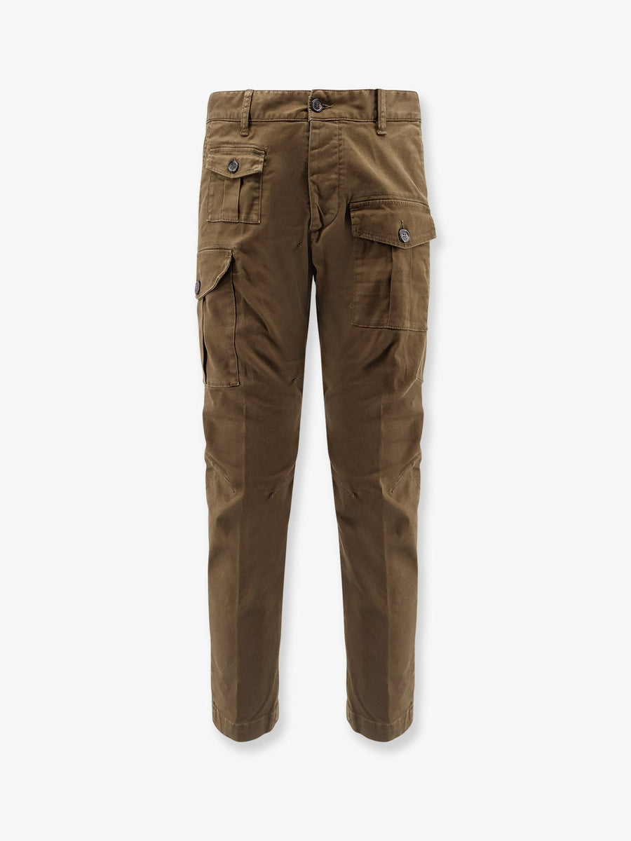 Cargo Cotton Trousers Green