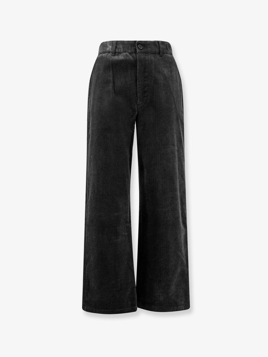 Corduroy Trousers Black Cotton