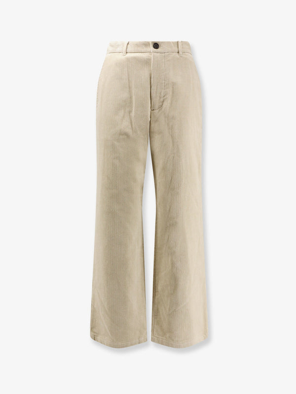 Trousers Corduroy White Cotton