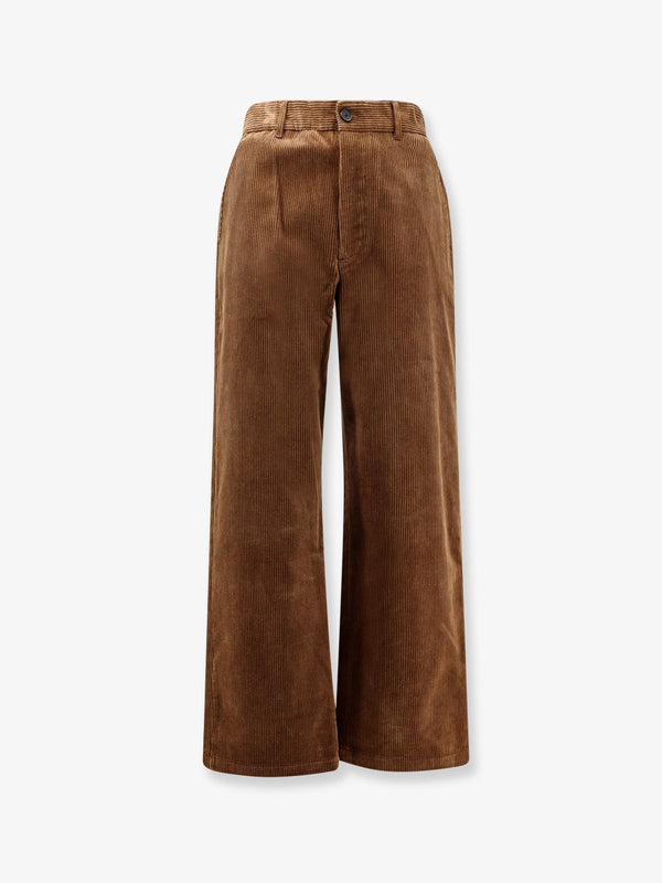 Corduroy Trousers Brown Cotton