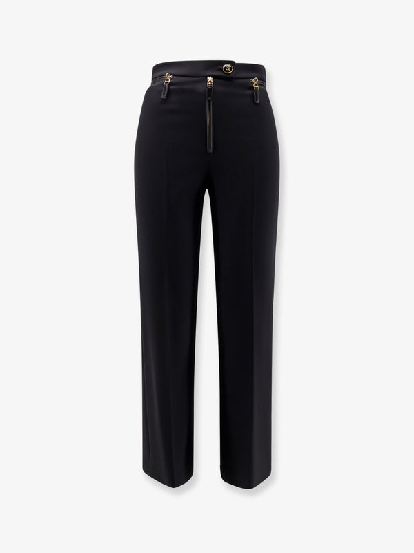 Trousers High-Waisted Black Polyester