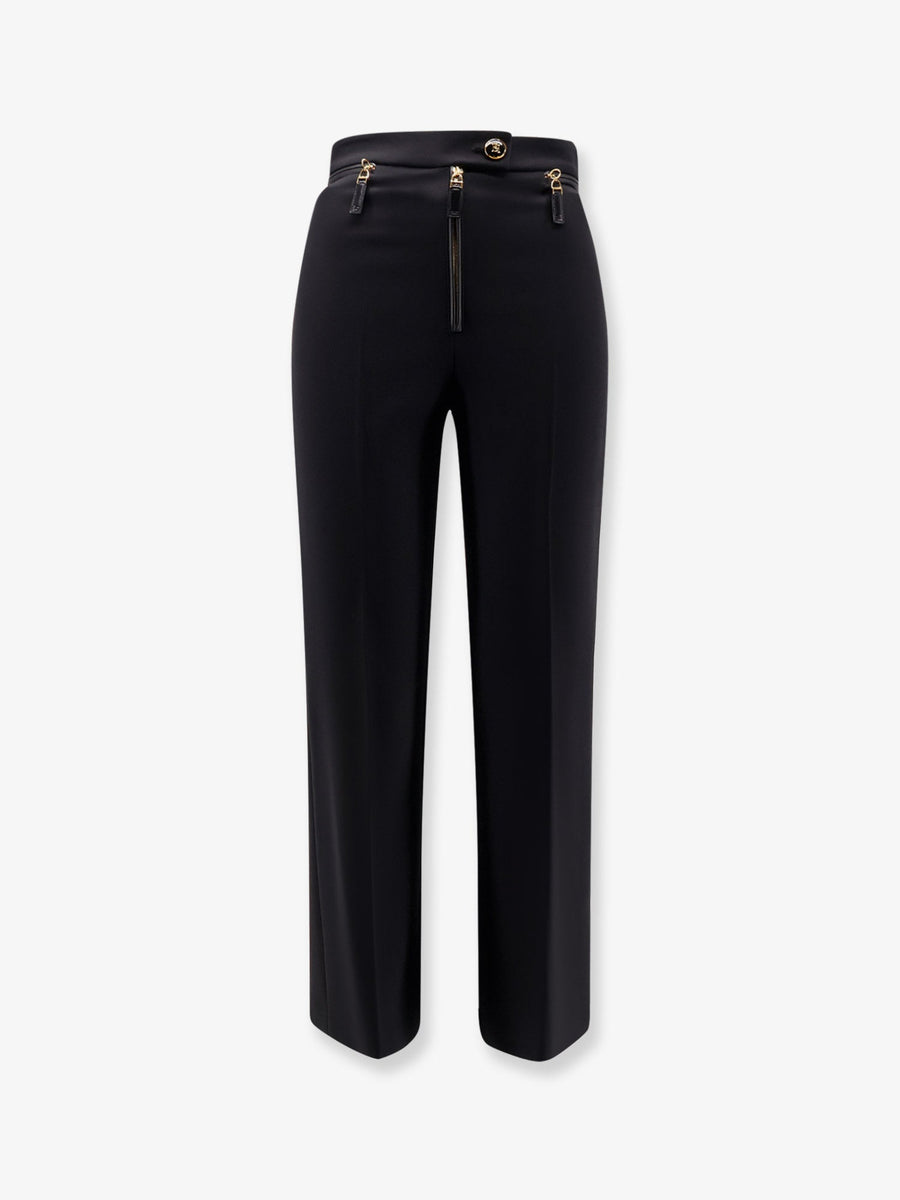 Trousers High-Waisted Black Polyester