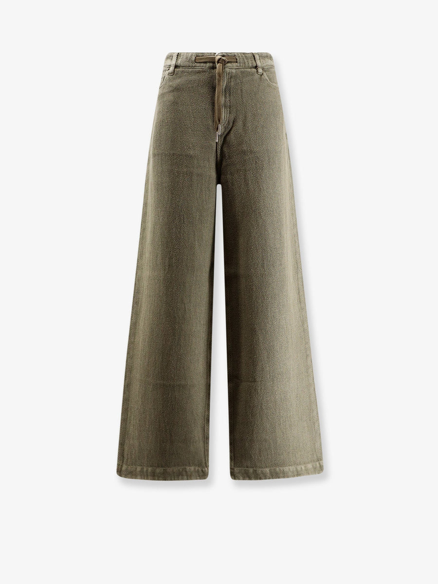 Cotton And Linen Trousers Green