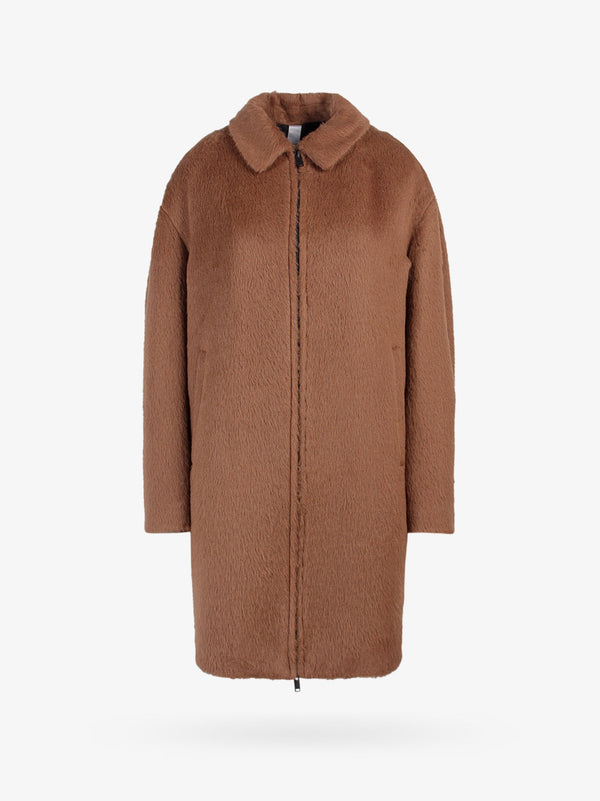 Coat Alpaca And Virgin Wool — Brown Suri