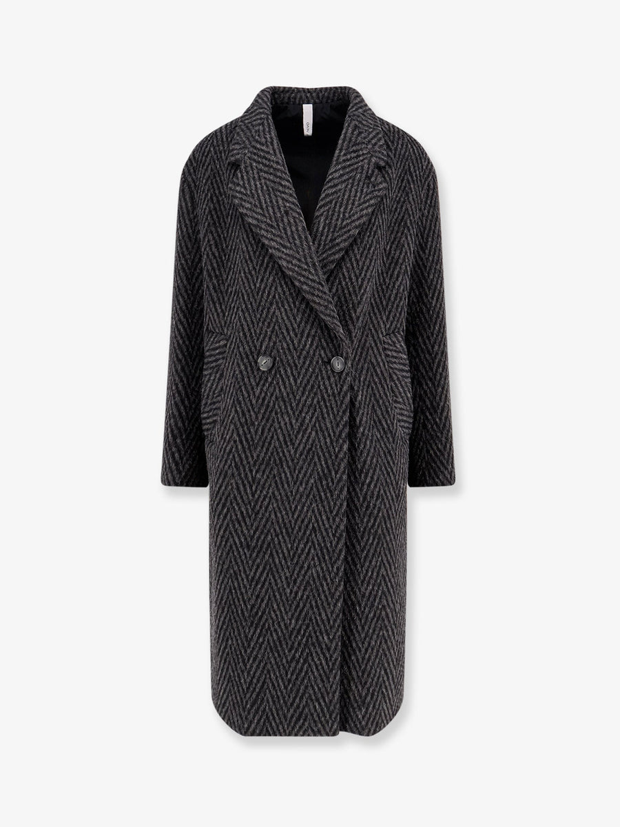Coat Santa Cesarea Grey Wool-Blend Polyester