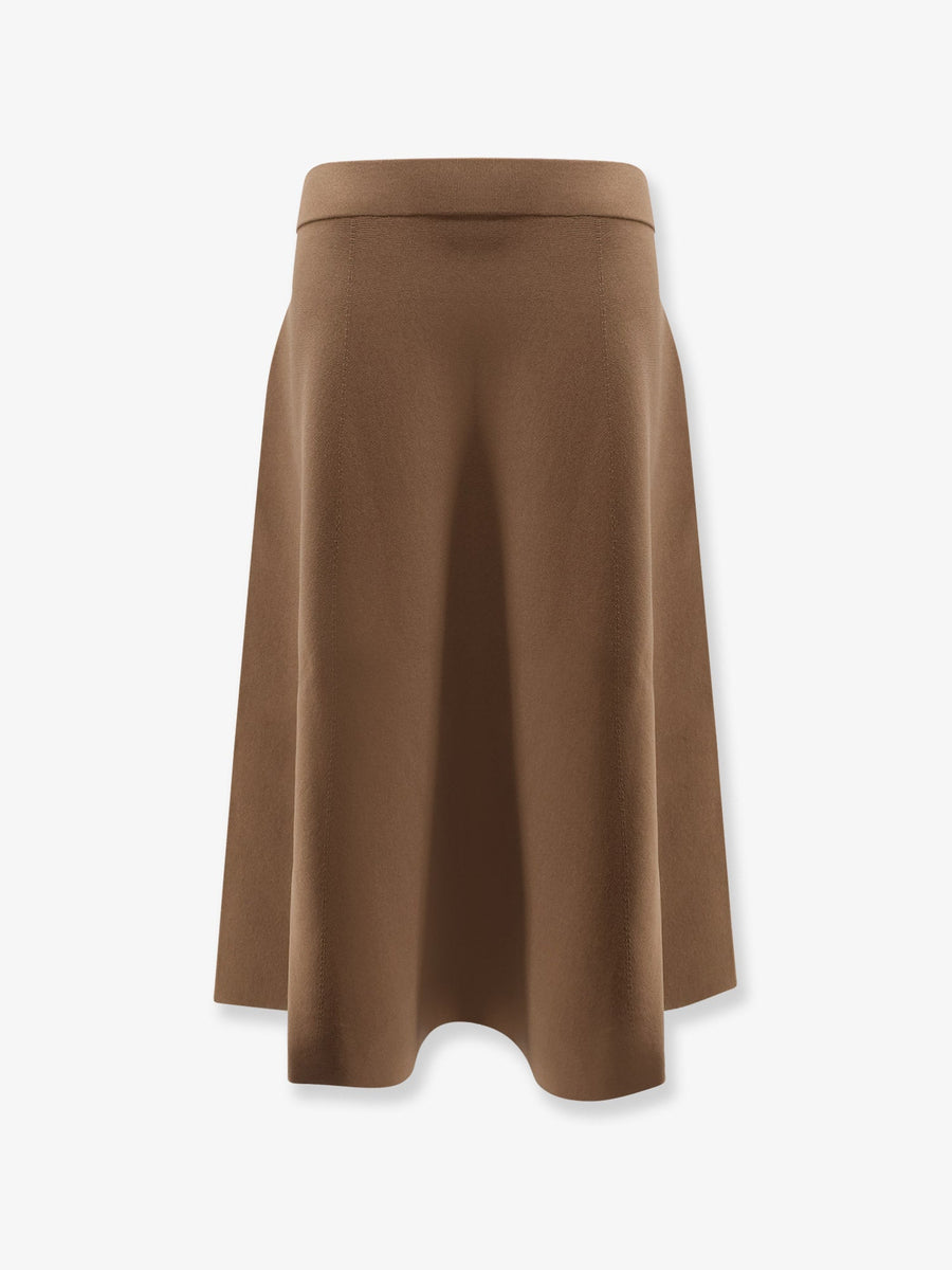 Viscose Blend Skirt Brown Polyamide
