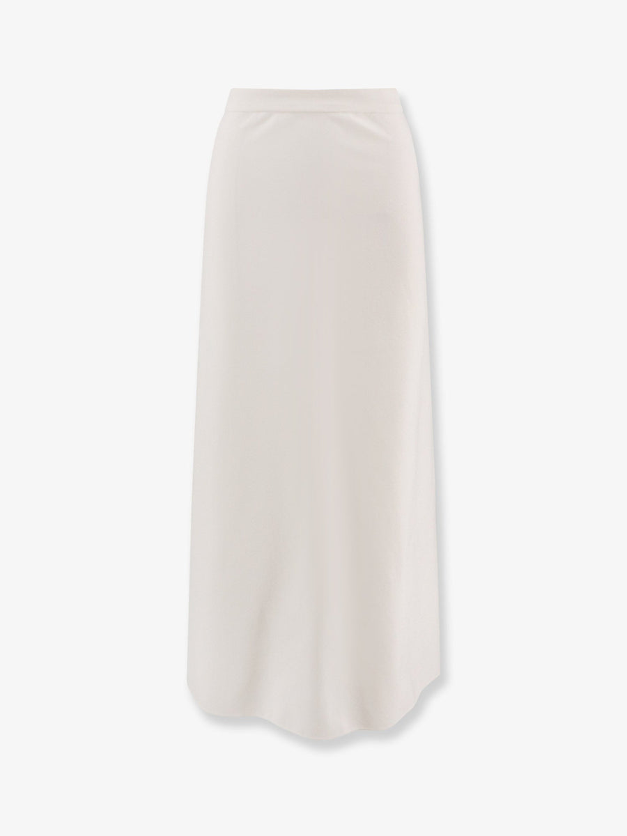 Viscose Flared Skirt White