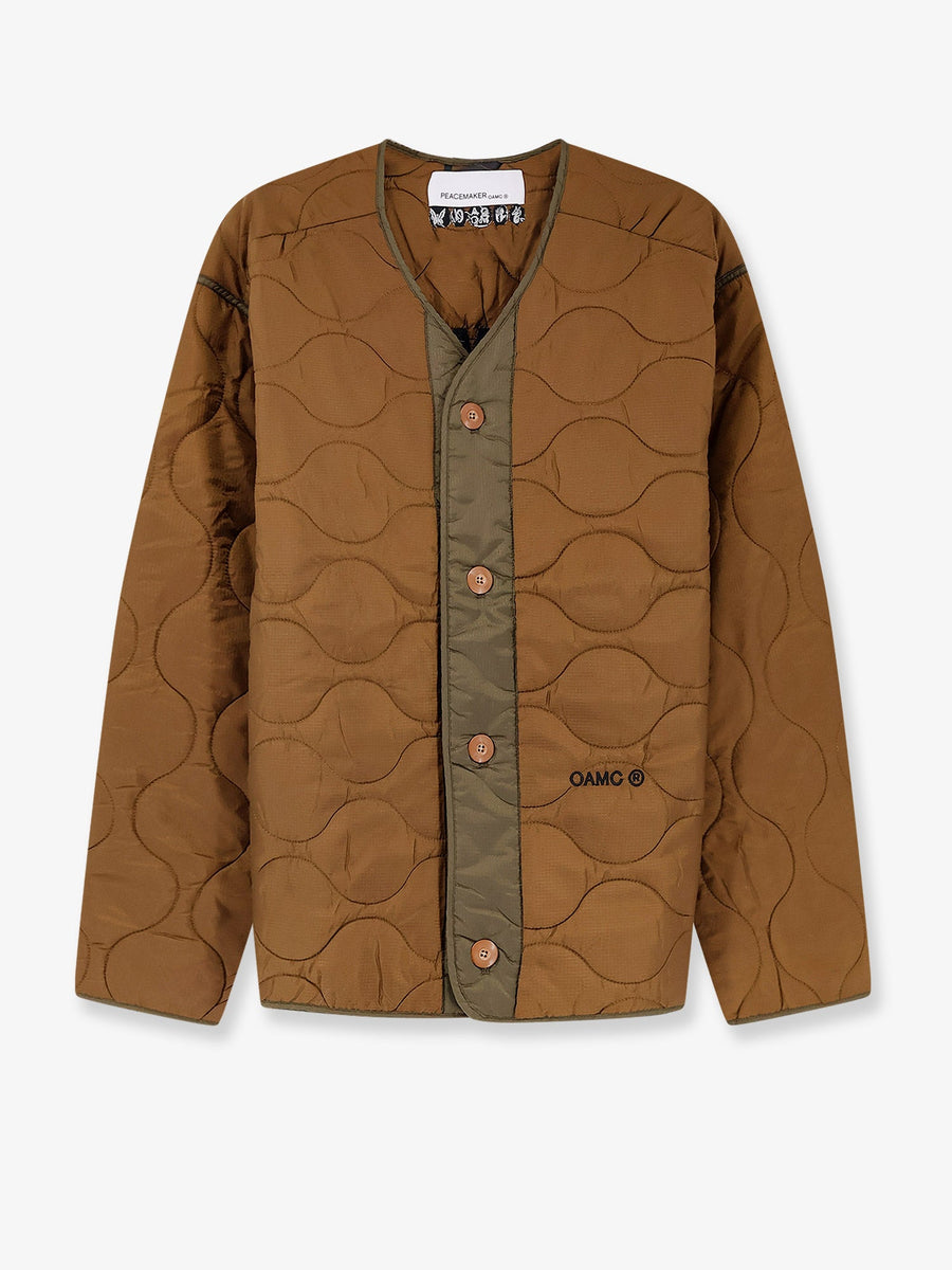 Jacket Combat Liner Quilted Nylon Brown Polyamide