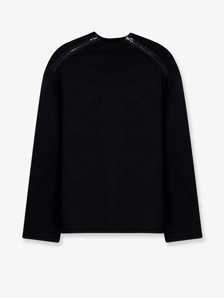 Crew-Neck Cotton Sweater Black