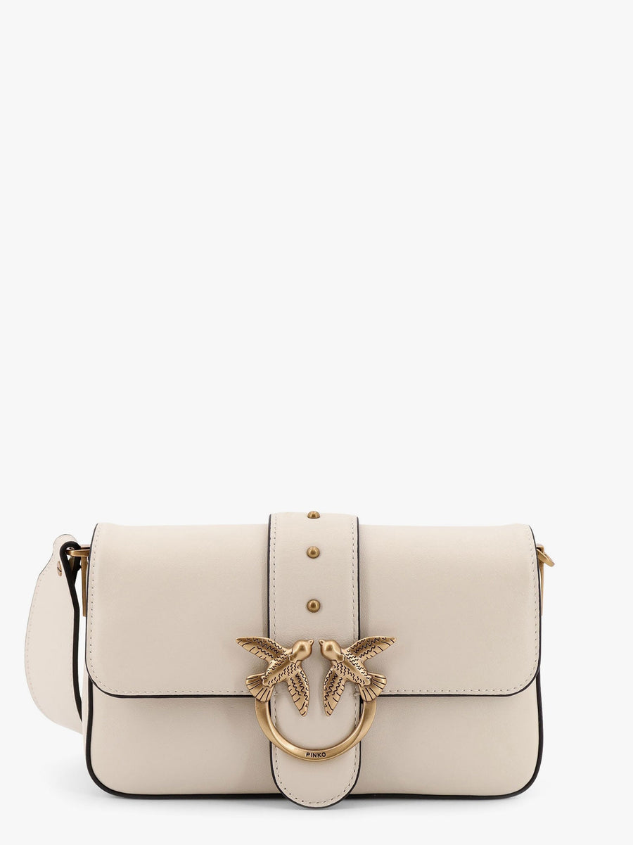 Leather Shoulder Bag Love One Mini White
