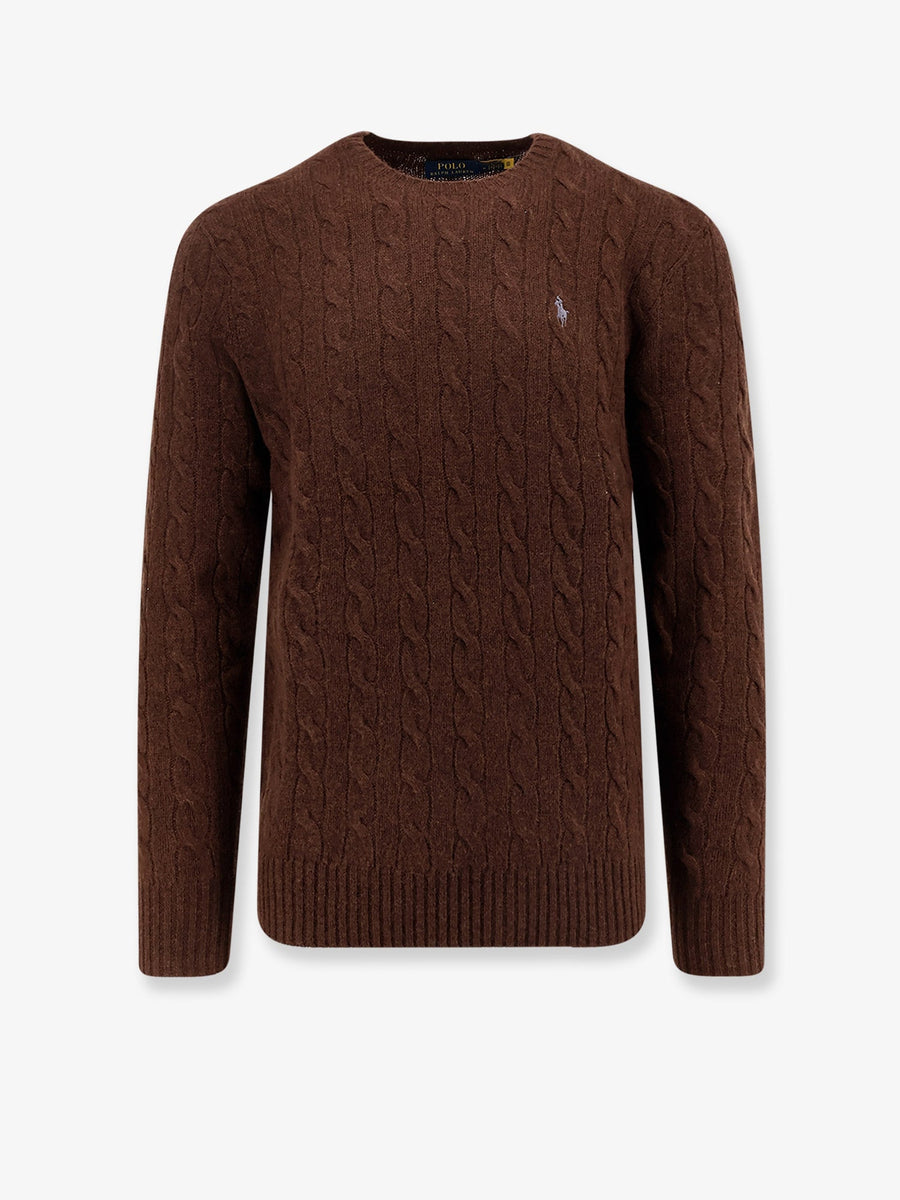 Wool And Cashmere Cable Knit Sweater Brown