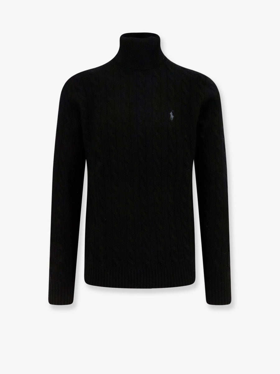 Wool And Cashmere Sweater With Logo Black