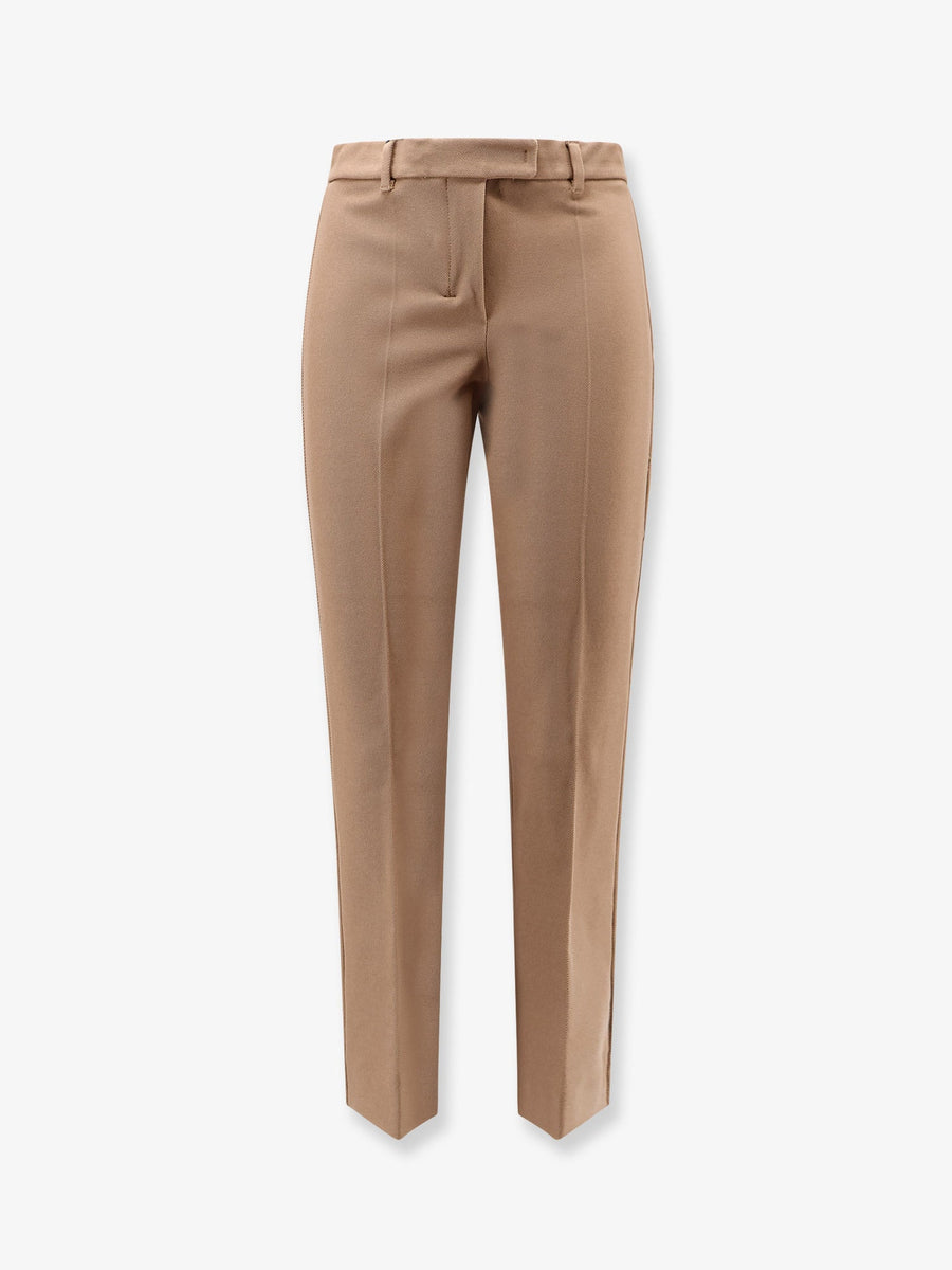 Cotton Blend Trousers Brown