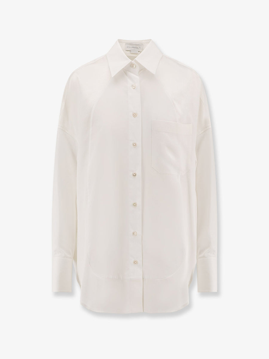 Oversize Satin Shirt White Acetate