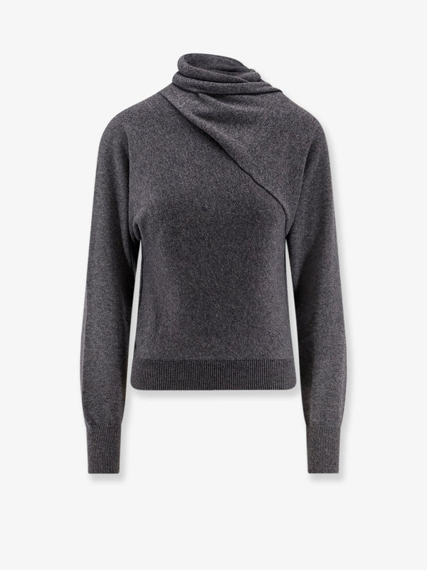 Cashmere And Cotton Turtleneck Sweater Grey -