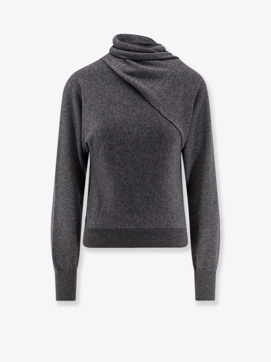 Cashmere And Cotton Turtleneck Sweater Grey -