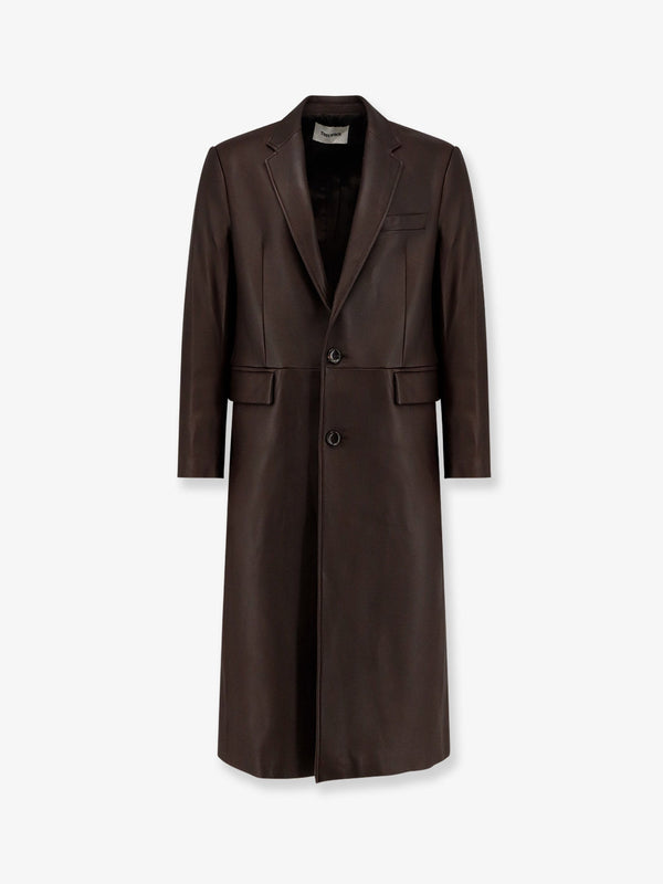 Unisex Leather Coat Brown Jacket