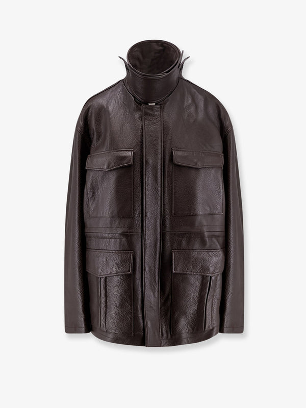Unisex Leather Jacket Brown