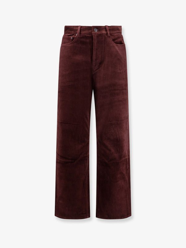 Corduroy Unisex Trousers Brown Cotton