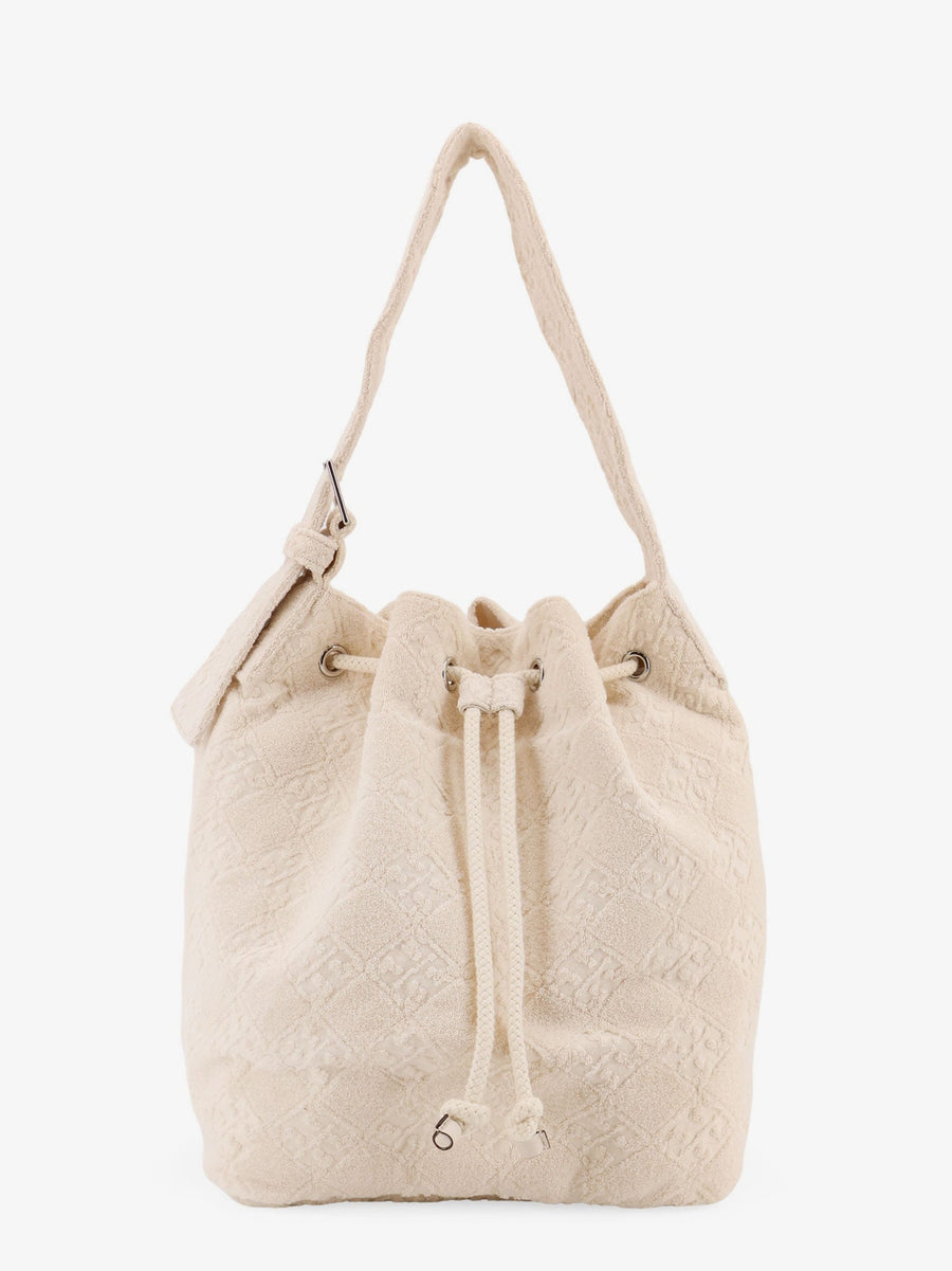 T Monogram Terry Canvas Bucket Bag White Body: Cotton