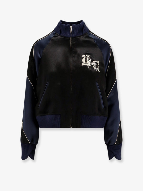 Satin Bomber Jacket Blue Acetate
