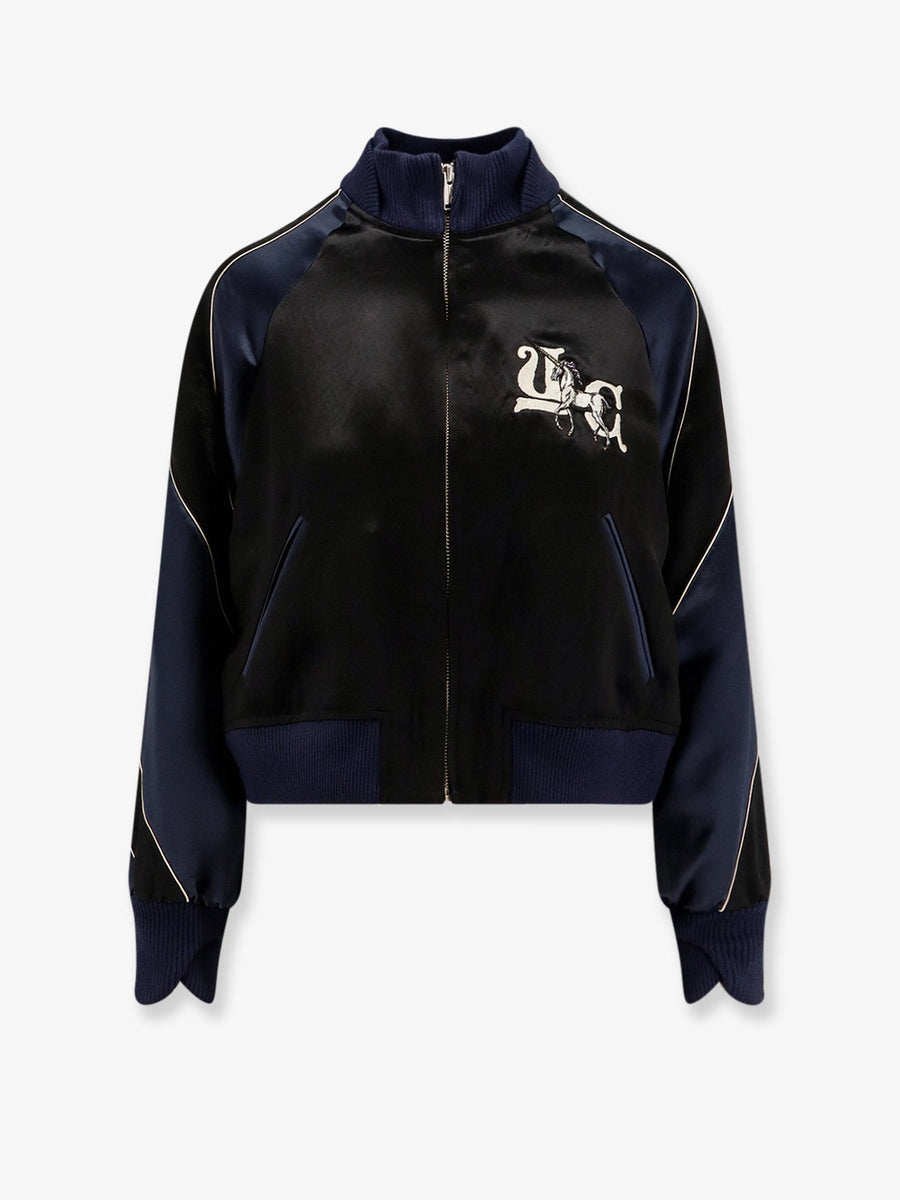 Satin Bomber Jacket Blue Acetate