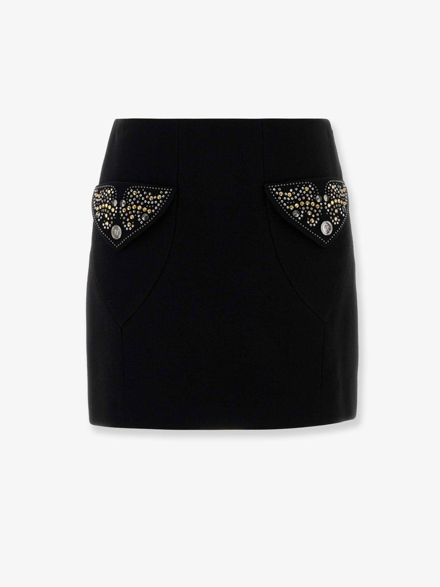 Virgin Wool Mini Skirt Black
