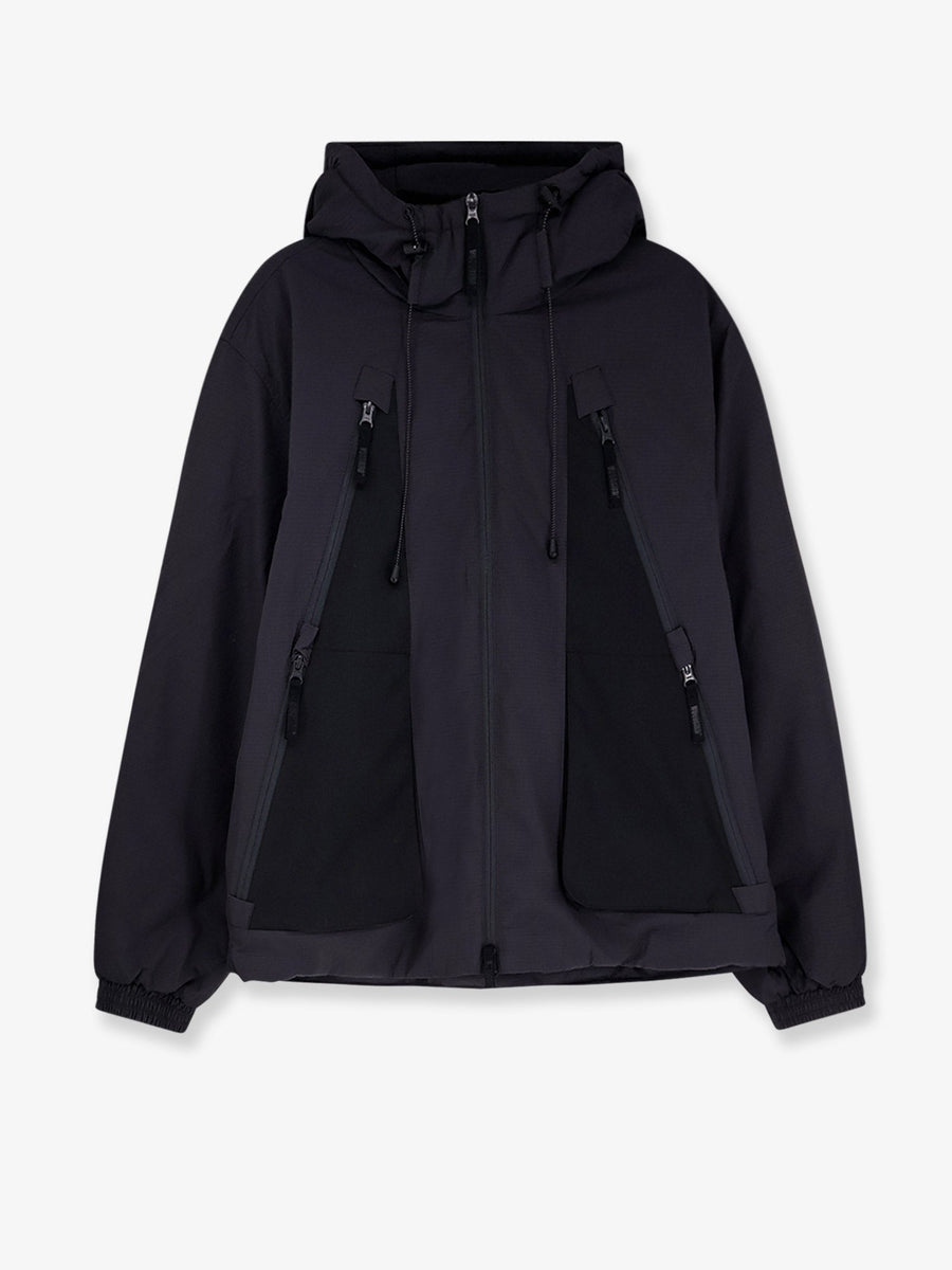 Nylon Jacket With Adjustable Hood Black