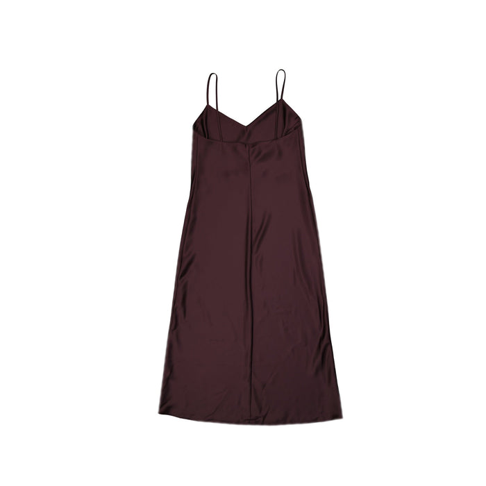 Blanca Vita Acacia Satin Slip Midi Dress Purple Silk