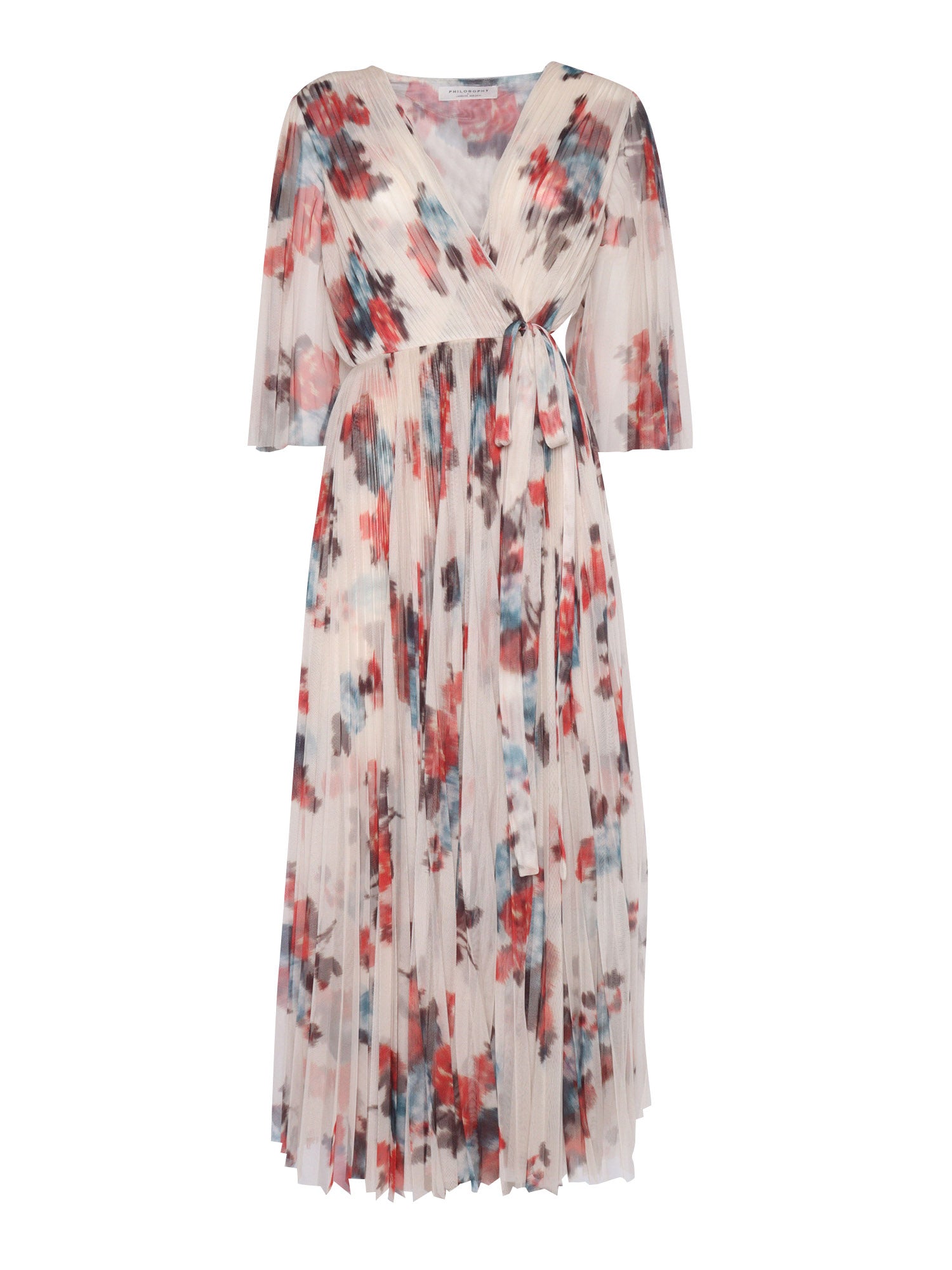 Long Dress with floral prints Multicolor Polyester Midi