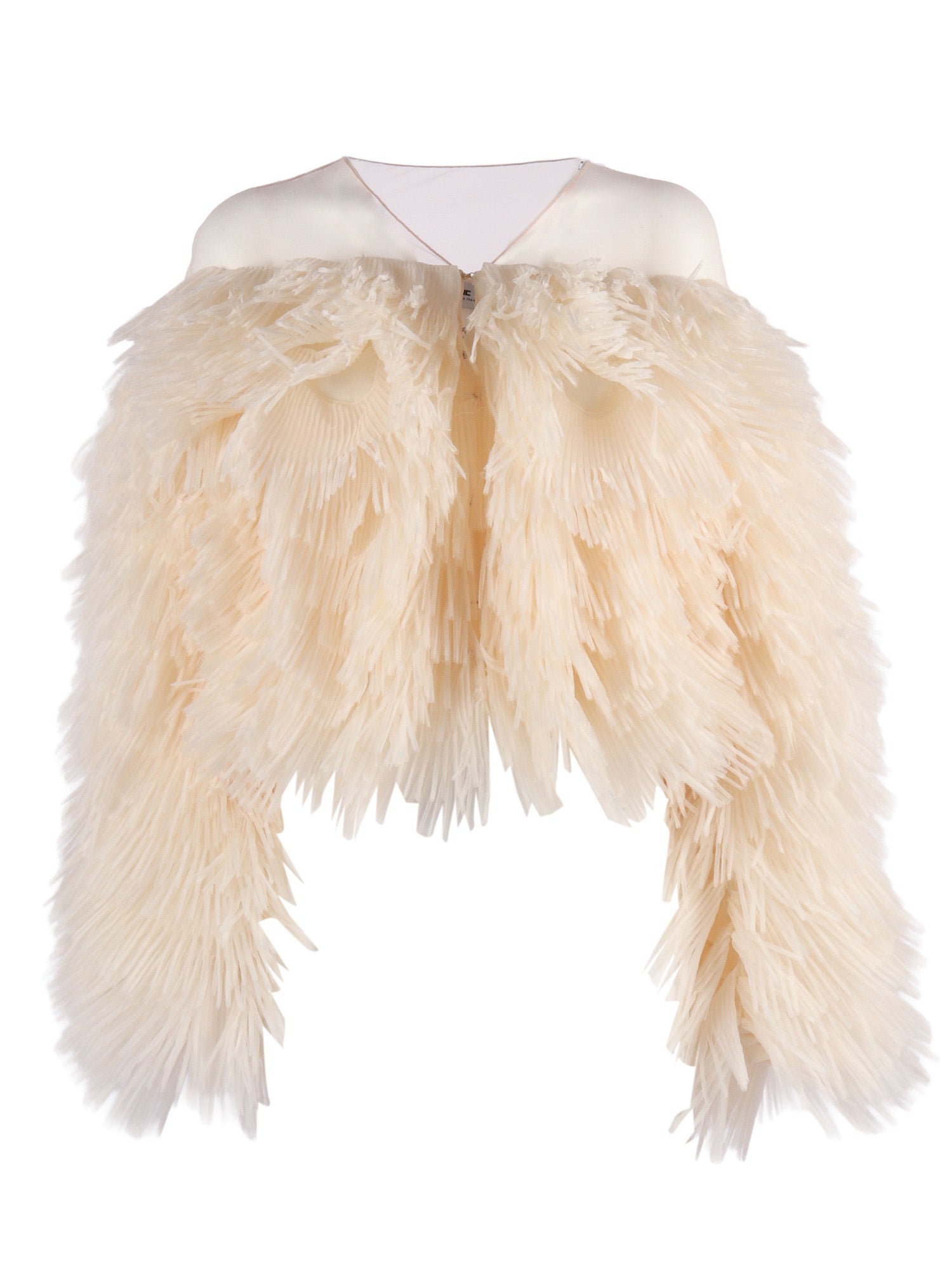 Embroidered Jacket White Polyamide