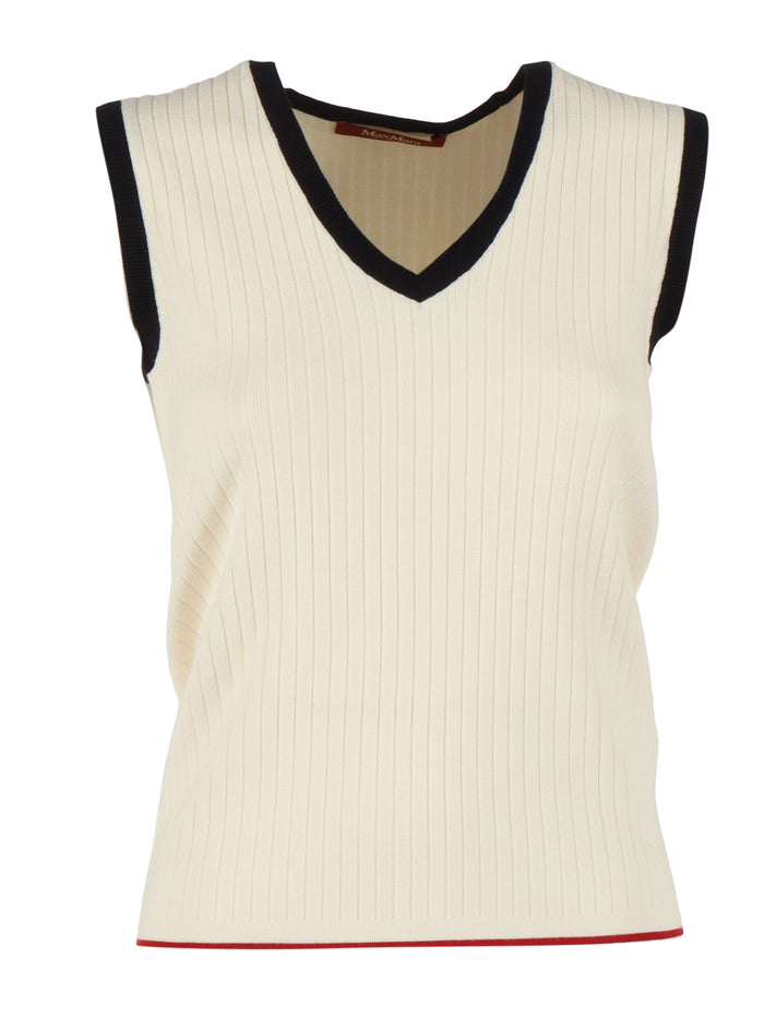 SWEATER White Viscose Polyester Crewneck