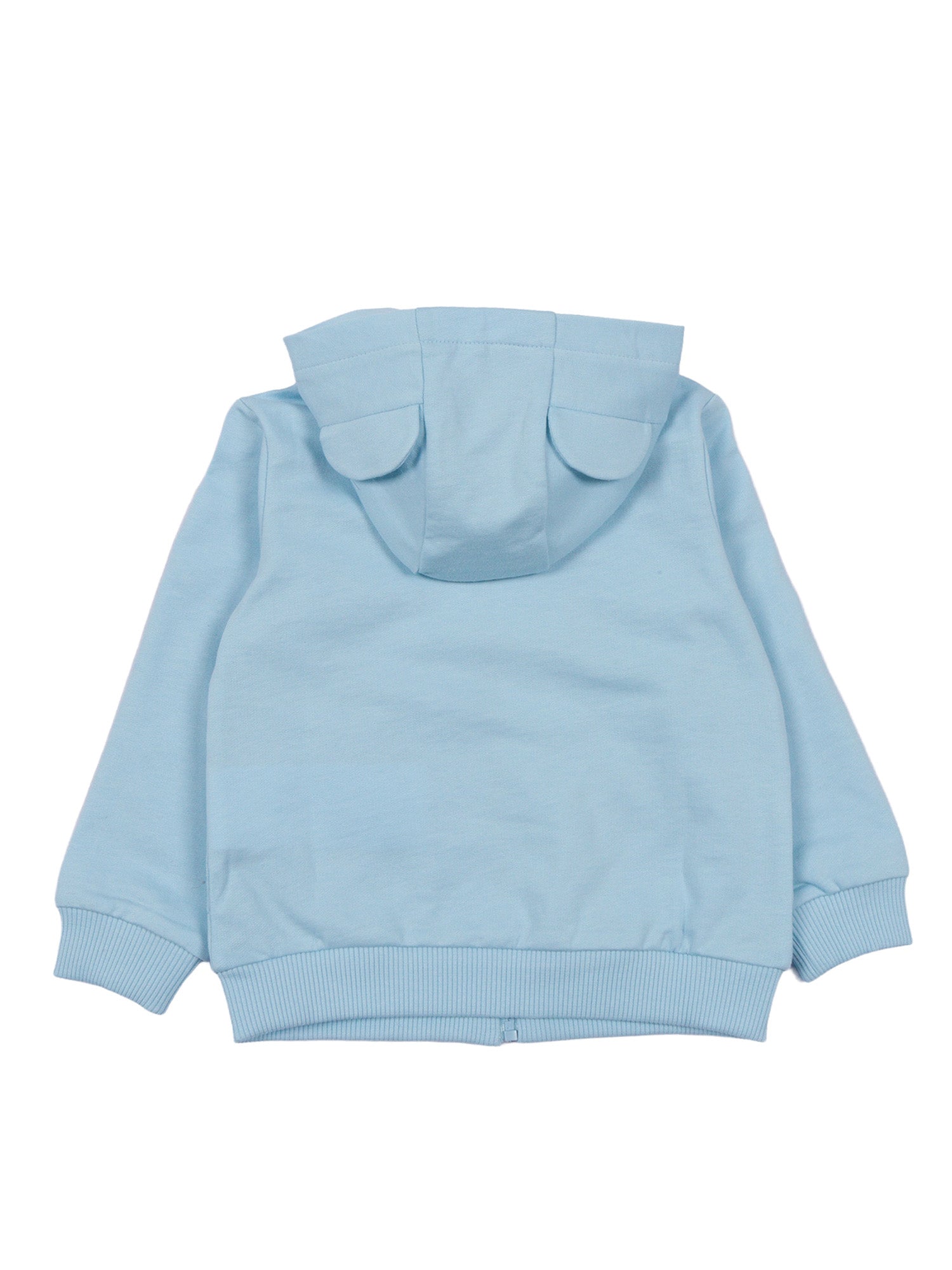 ZIPPED HOODIE Blue Cotton Sweatshirt