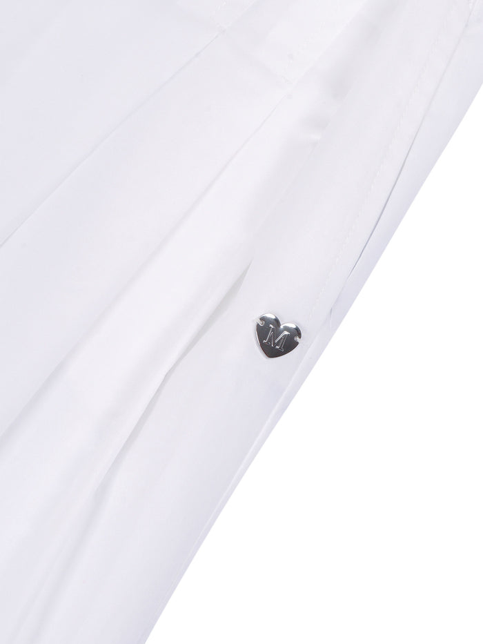 CROPPED PANTS IN POPELINE White Cotton