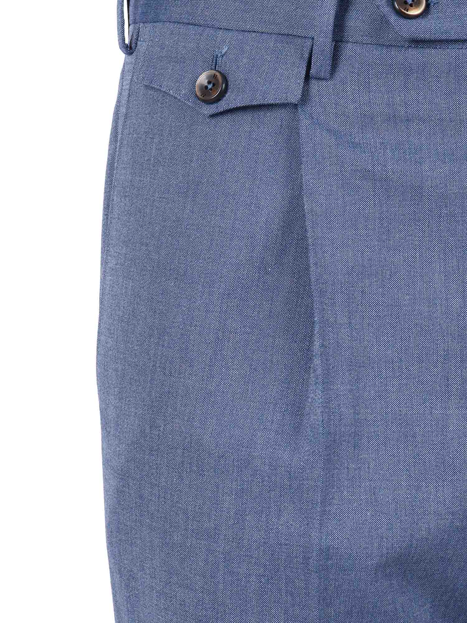 Gentleman, 1 Pleat, Diagonal Pockets, Coin Pocket With Flap, Unfinished B. Blue Pant
