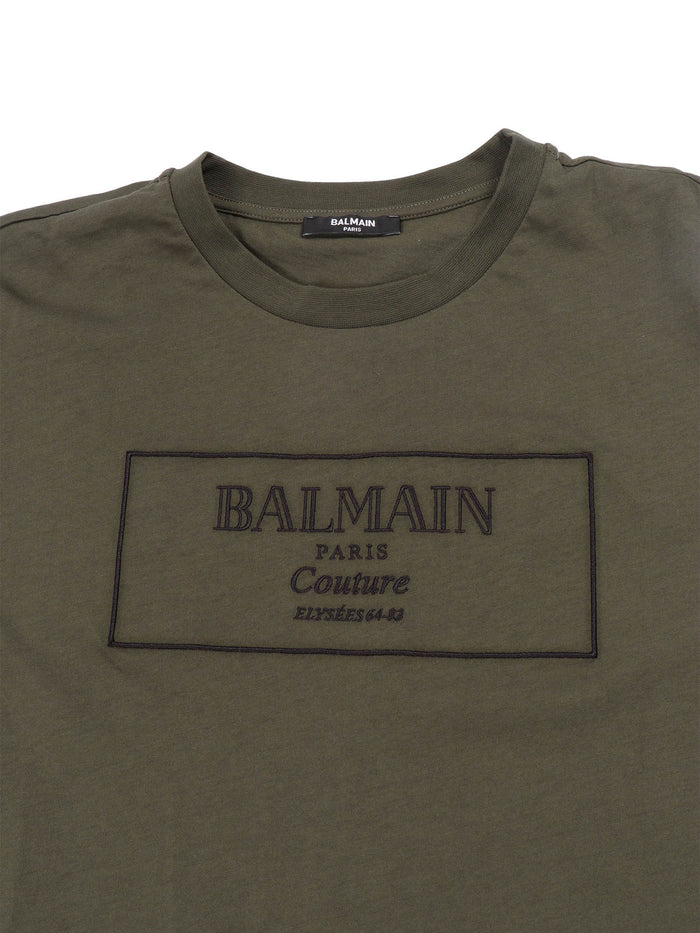T-Shirt-Top Green Cotton Short Sleeves T-shirt