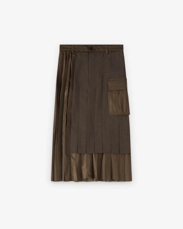 Jupe Hybride Suiting X Nylon Twill Skirt Marron Brown
