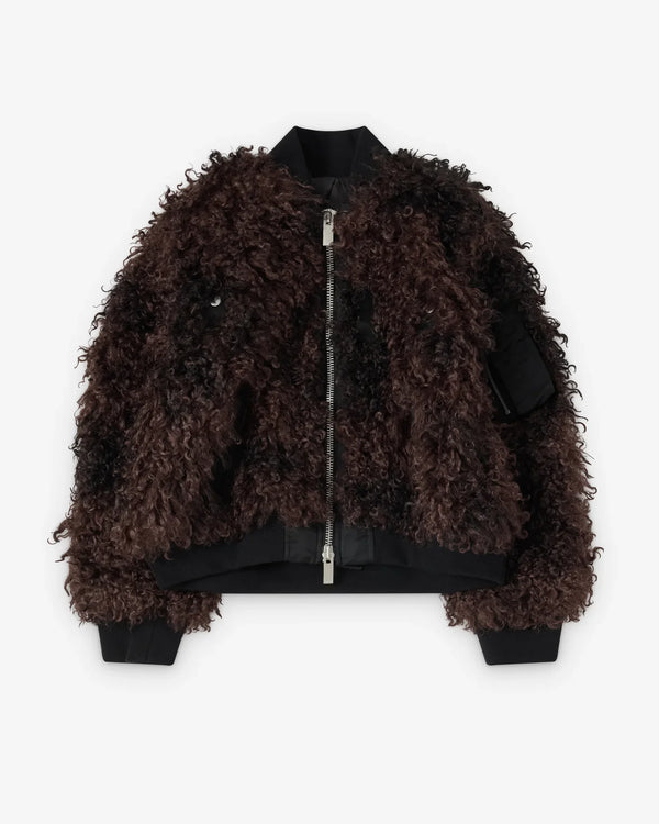 Blouson Curly Faux Fur Marron Brown Jacket