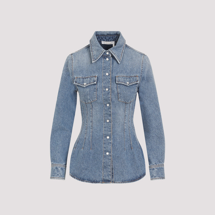 Denim Shirt Blue Cotton Hemp
