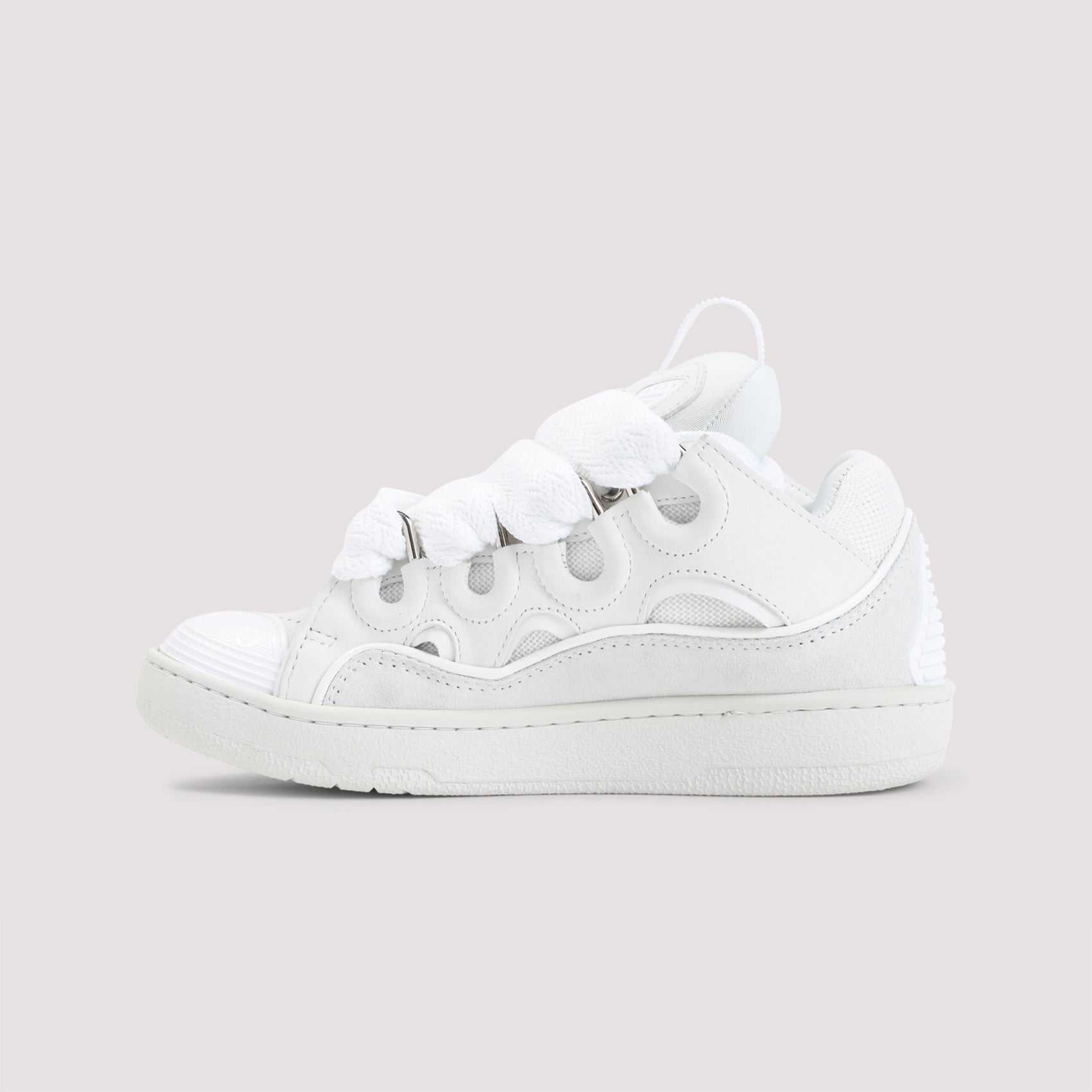Curb Sneakers White Calf Leather Polyester Rubber Shoe