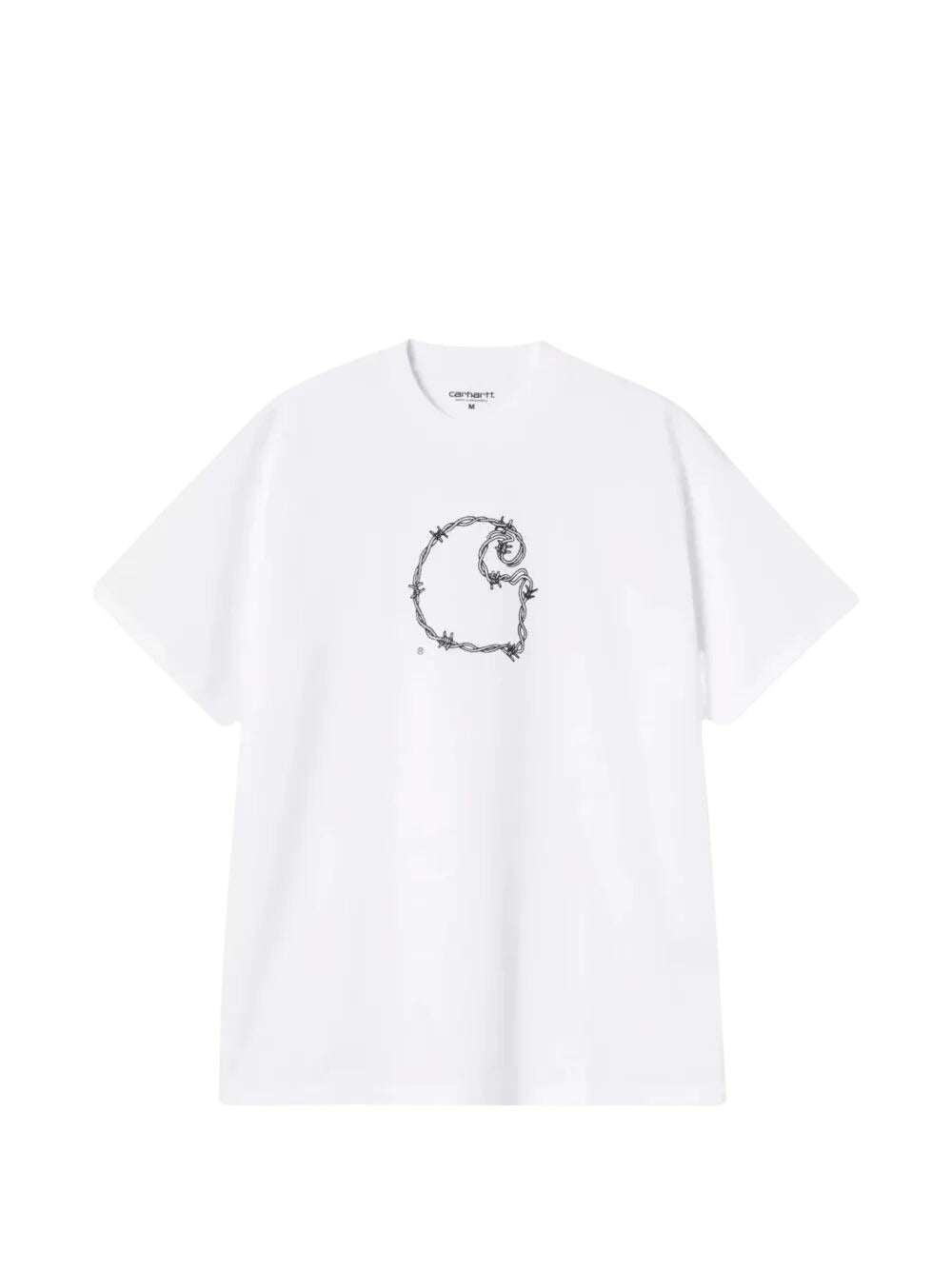 S-s Barbwire C T-shirt White Organic Cotton Single Jersey Tshirt
