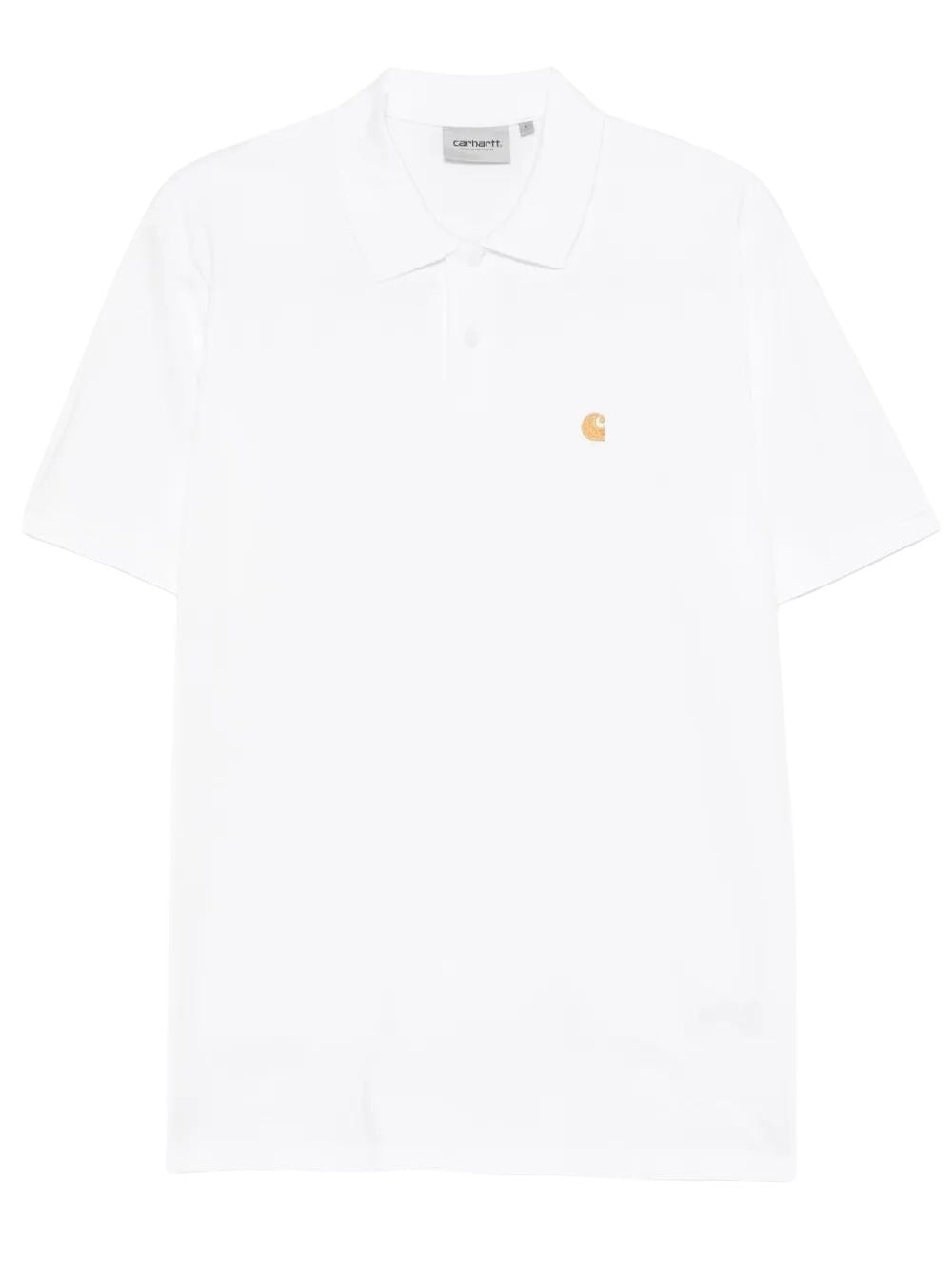 S-s Chase Pique Polo White Cotton `garment Washed` Piqué