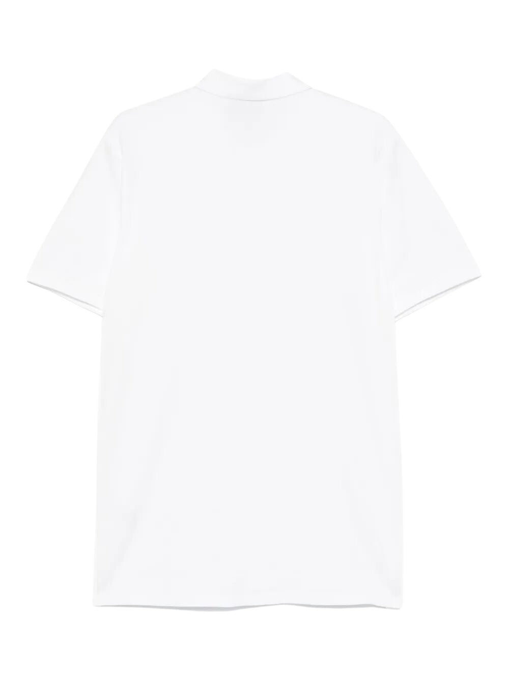 S-s Chase Pique Polo White Cotton `garment Washed` Piqué
