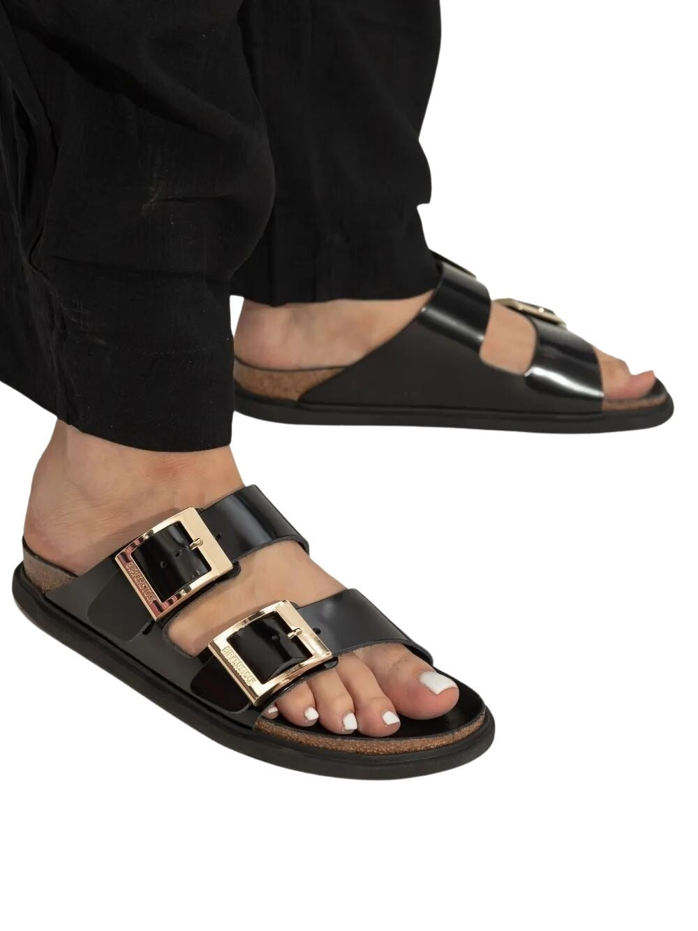 Arizona Db Hex Shine Black Leather | Natural Shoe